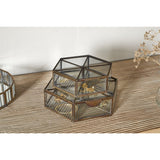 Sitara Large Glass Jewellery Box - Antique Brass