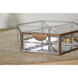 Sitara Large Glass Jewellery Box - Antique Brass