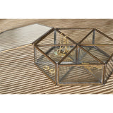 Sitara Large Glass Jewellery Box - Antique Brass