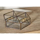 Sitara Large Glass Jewellery Box - Antique Brass