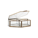 Sitara Large Glass Jewellery Box - Antique Brass