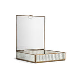 Malita Ribbed Glass Jewellery Box - Antique Brass