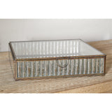 Malita Ribbed Glass Jewellery Box - Antique Brass