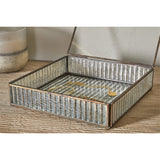 Malita Ribbed Glass Jewellery Box - Antique Brass