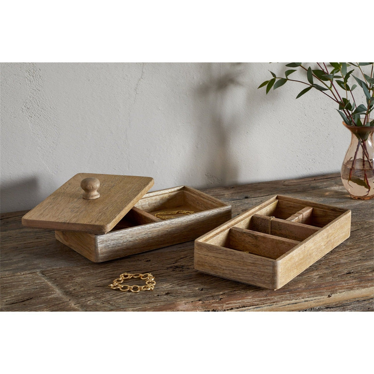 Chanya Mango Wood Jewellery Box - Natural