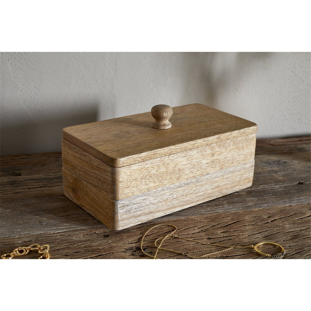 Chanya Mango Wood Jewellery Box - Natural