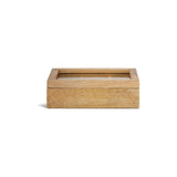 Kabani Mango Wood Glass Lid Jewellery Box - Natural
