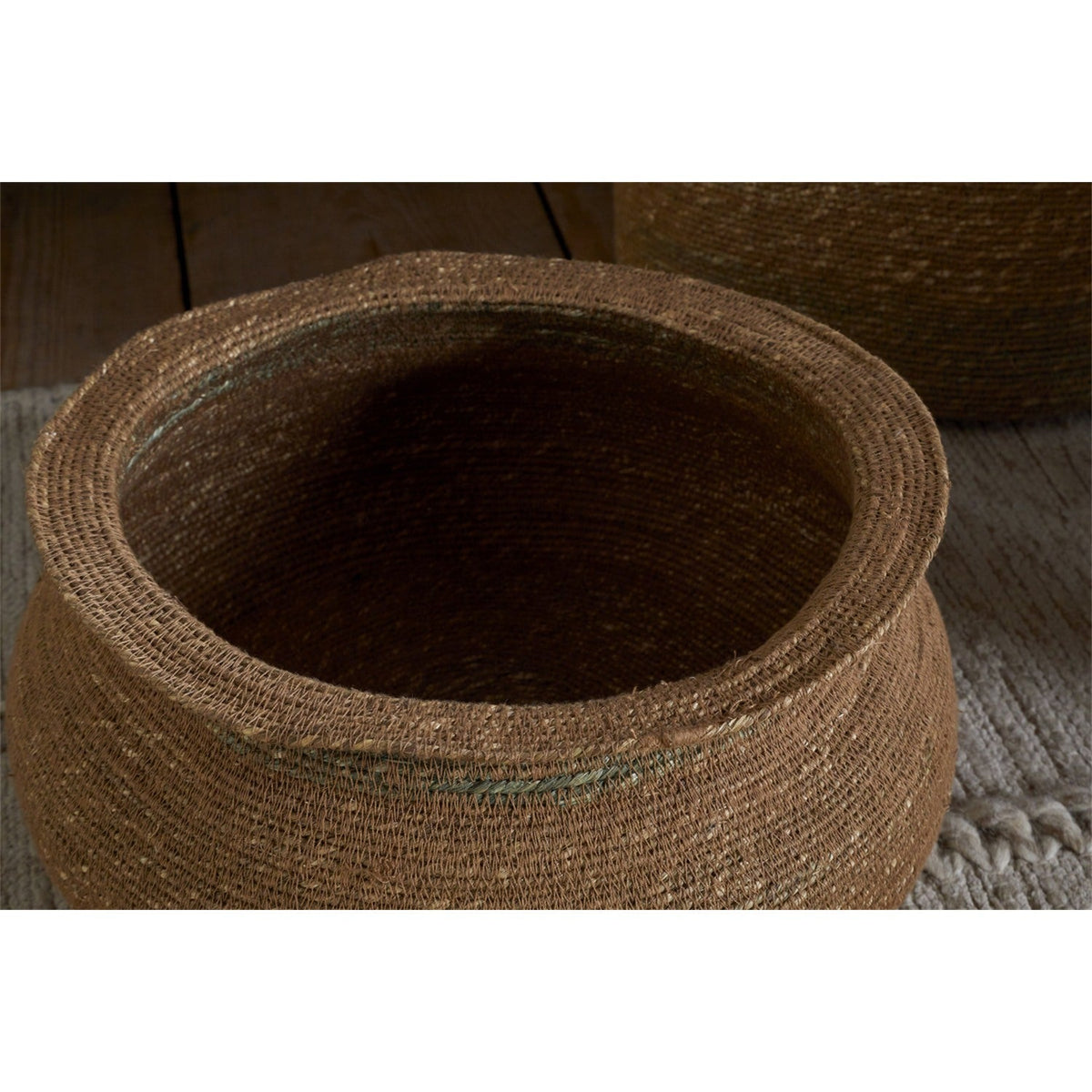 Rana Short Storage Basket - Natural & Moss