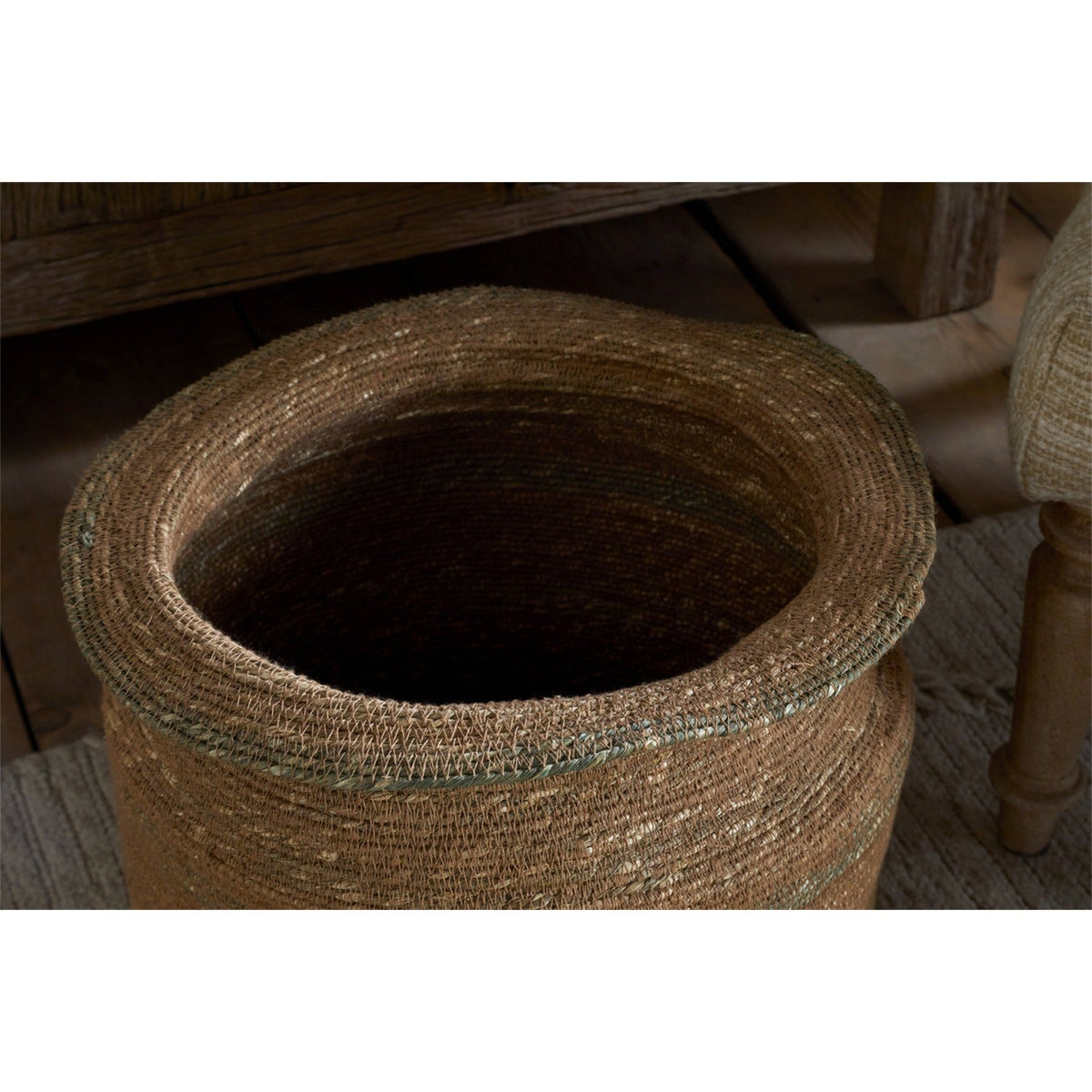 Rana Tall Storage Basket - Natural & Moss