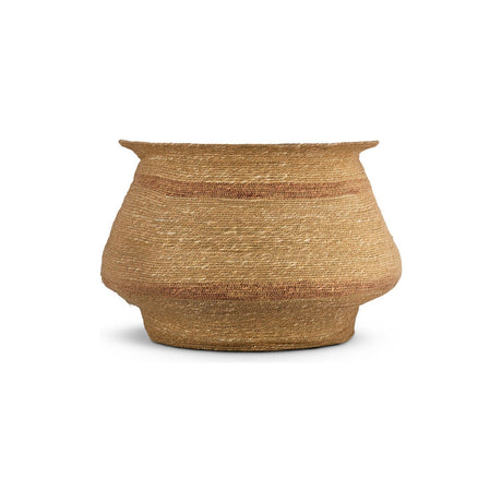 Rana Wide Seagrass Storage Basket - Natural & Rust