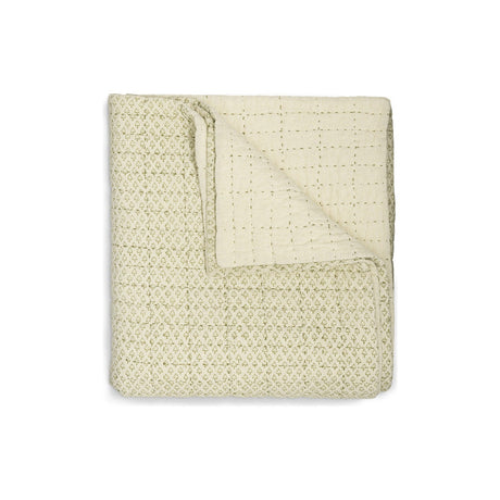 Peplu 220 x 240cm Cotton Quilted Bedspread - Sage Green