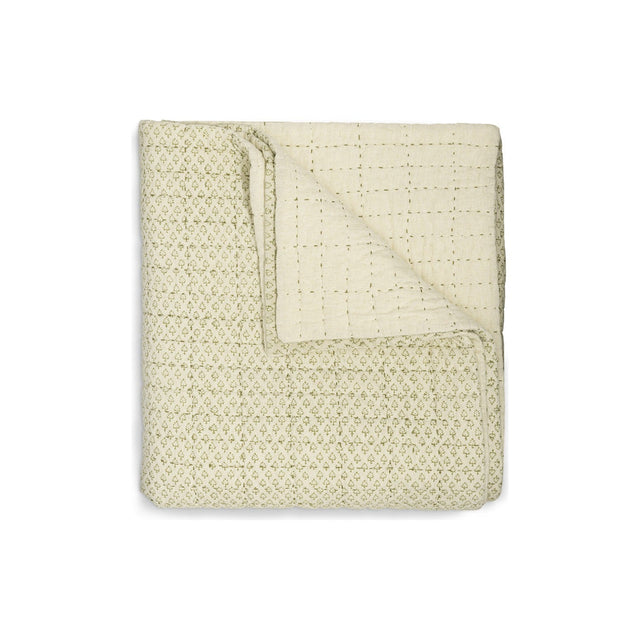 Peplu 220 x 240cm Cotton Quilted Bedspread - Sage Green