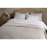 Peplu 220 x 240cm Cotton & Linen Quilted Bedspread - Rust