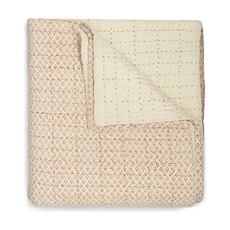 Peplu 220 x 140cm Cotton & Linen Quilted Bedspread - Rust