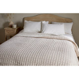 Peplu 220 x 140cm Cotton & Linen Quilted Bedspread - Rust