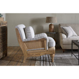 Abe Deconstructed Striped Linen Armchair - Natural