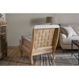 Abe Deconstructed Striped Linen Armchair - Natural