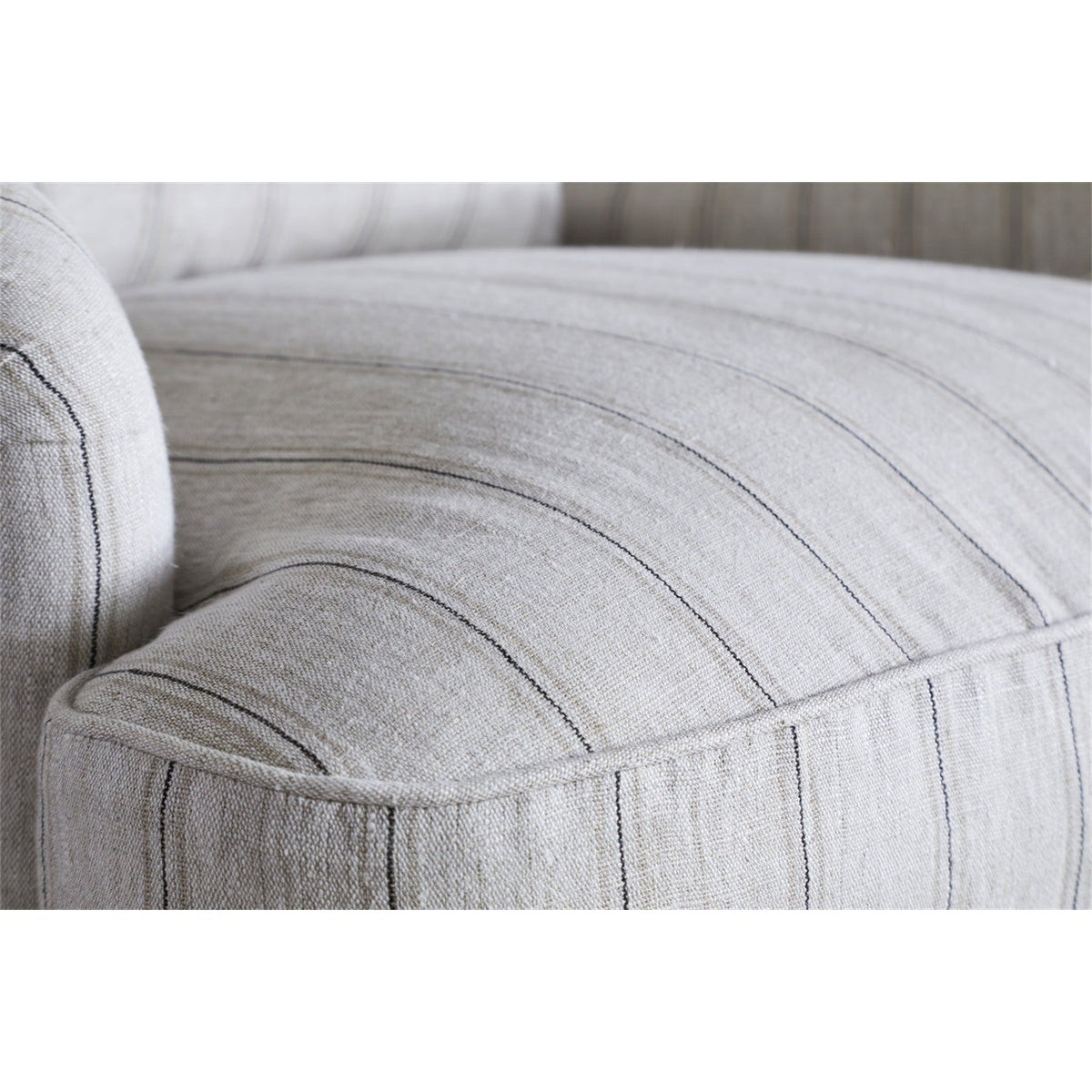 Abe Deconstructed Striped Linen Armchair - Natural