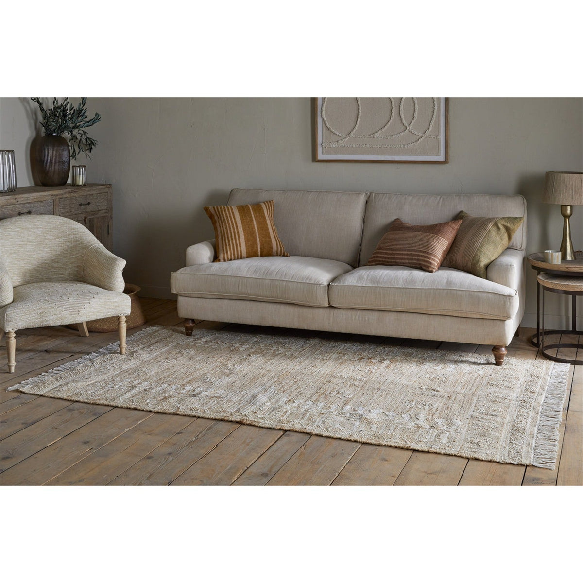 Aqil 150 x 240cm Jute & Cotton Rug - Natural
