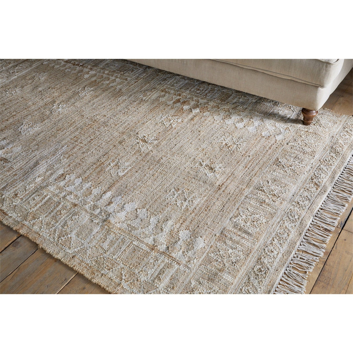 Aqil 150 x 240cm Jute & Cotton Rug - Natural