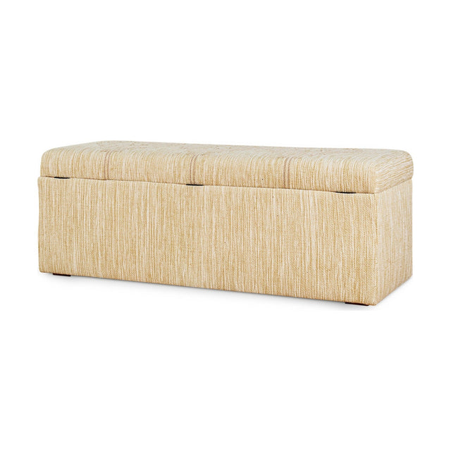 Aranya Cotton & Jute Upholstered Storage Bench - Natural