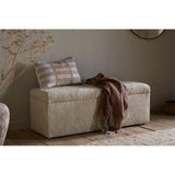 Aranya Cotton & Jute Upholstered Storage Bench - Natural