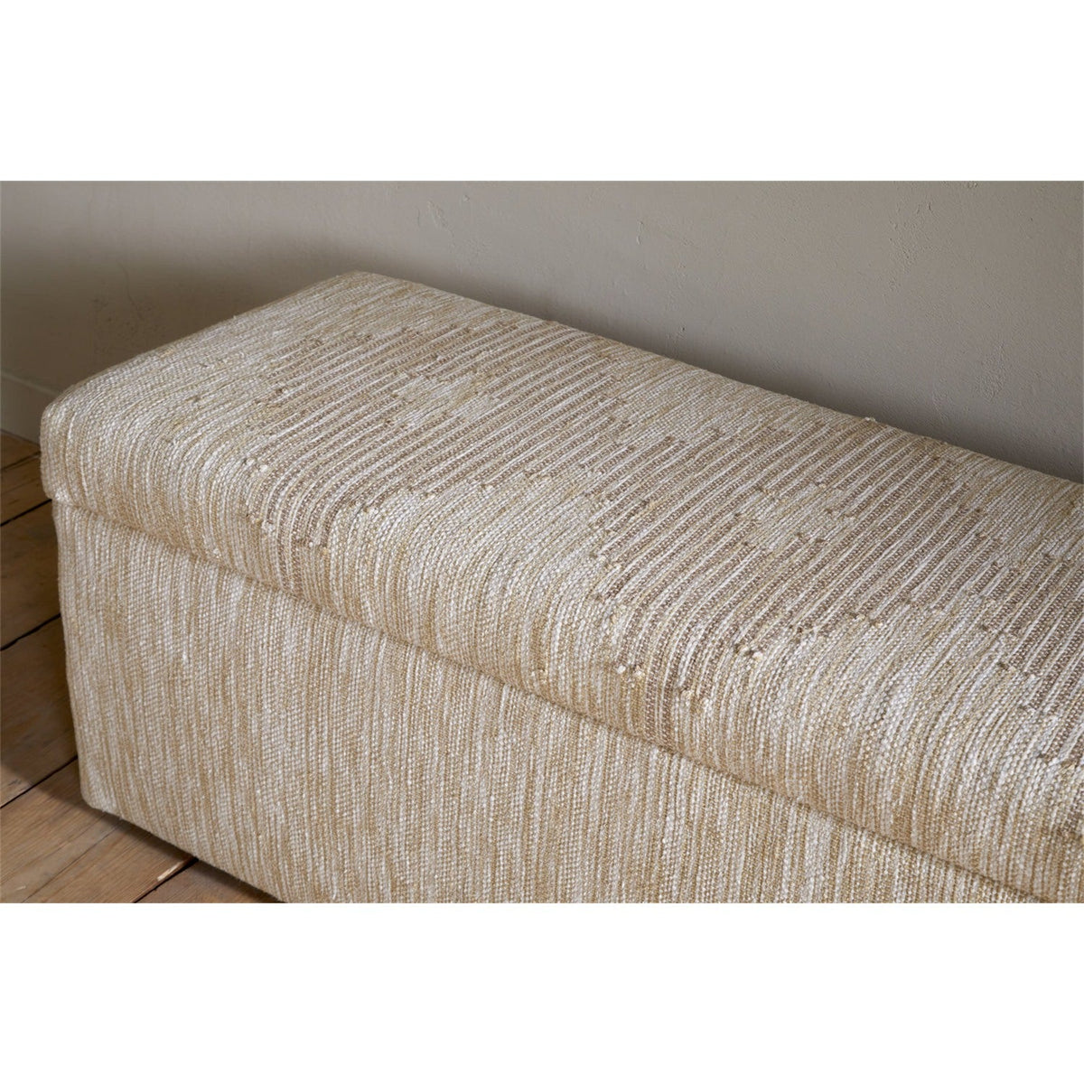 Aranya Cotton & Jute Upholstered Storage Bench - Natural