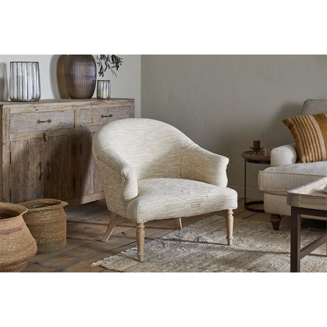 Aranya Cotton & Jute Kilim Armchair - Natural