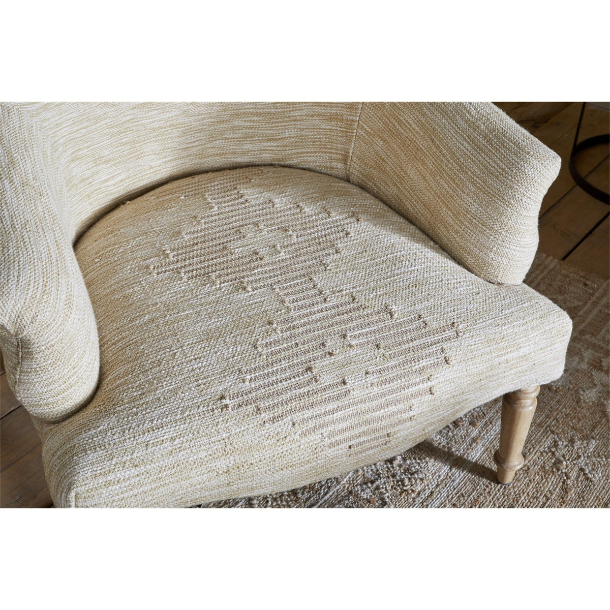 Aranya Cotton & Jute Kilim Armchair - Natural