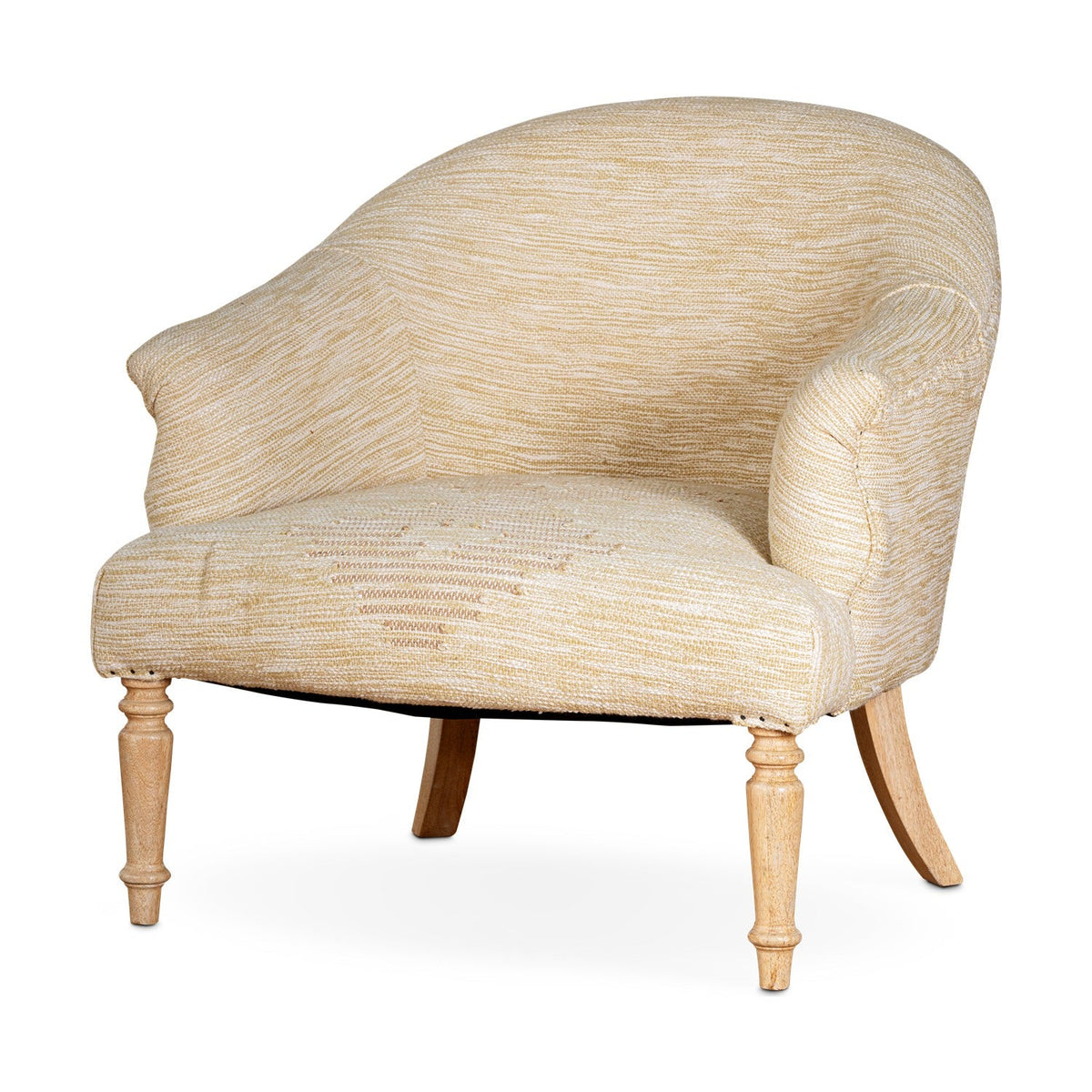 Aranya Cotton & Jute Kilim Armchair - Natural