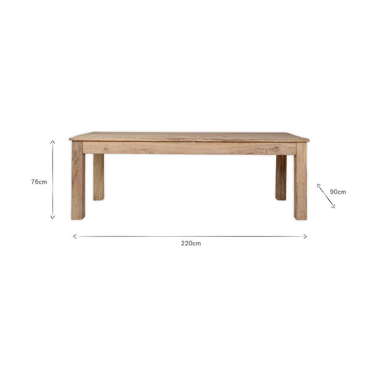 Fioni Extra Large Reclaimed Wood Dining Table - Natural