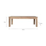 Fioni Extra Large Reclaimed Wood Dining Table - Natural