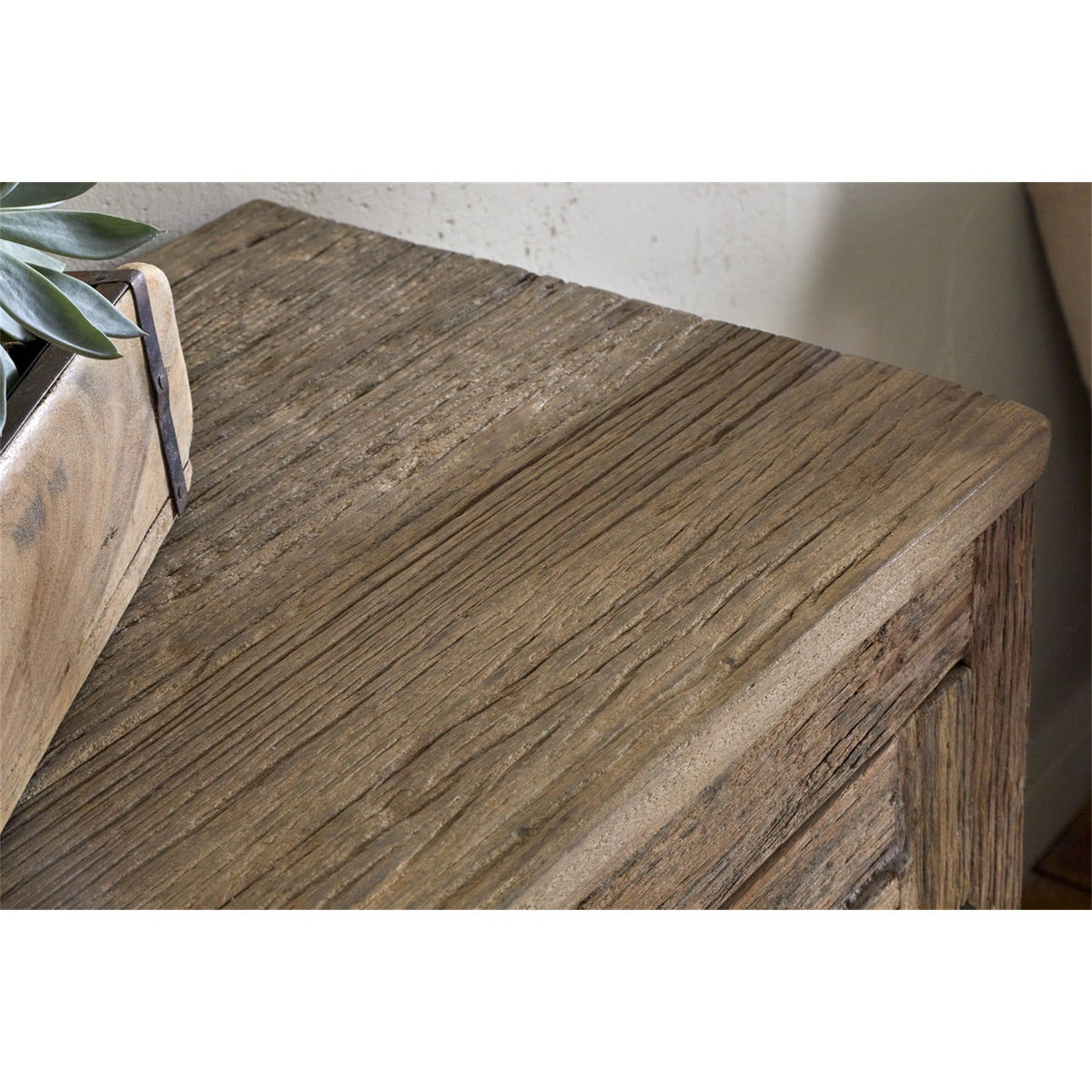 Ibo Reclaimed Wood Slatted Low Cabinet - Natural