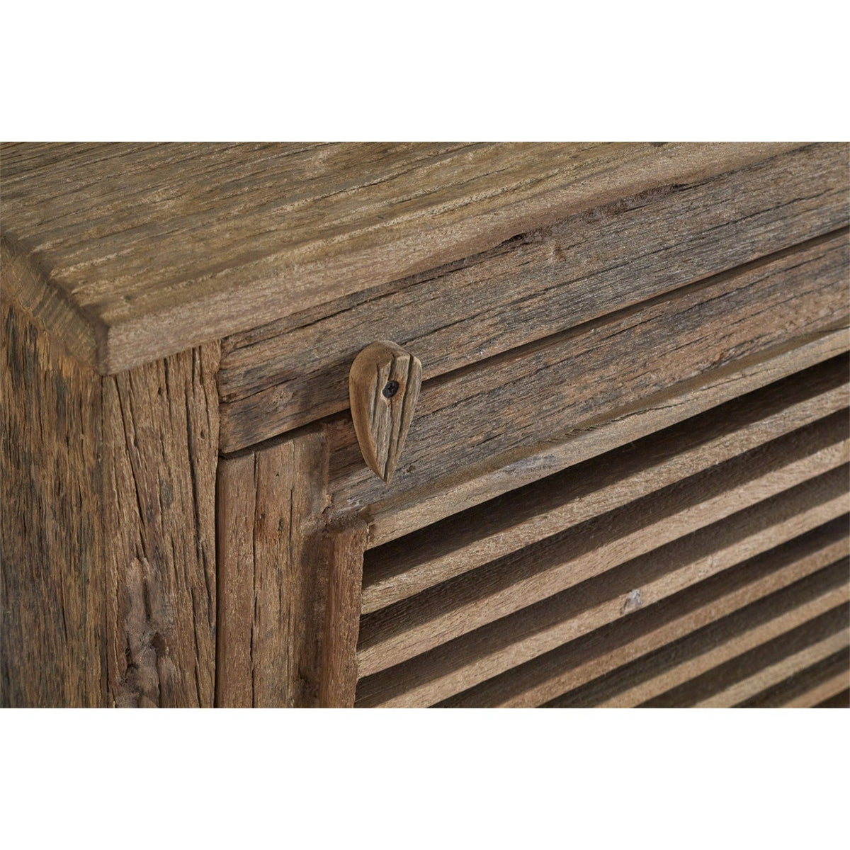 Ibo Reclaimed Wood Slatted Low Cabinet - Natural