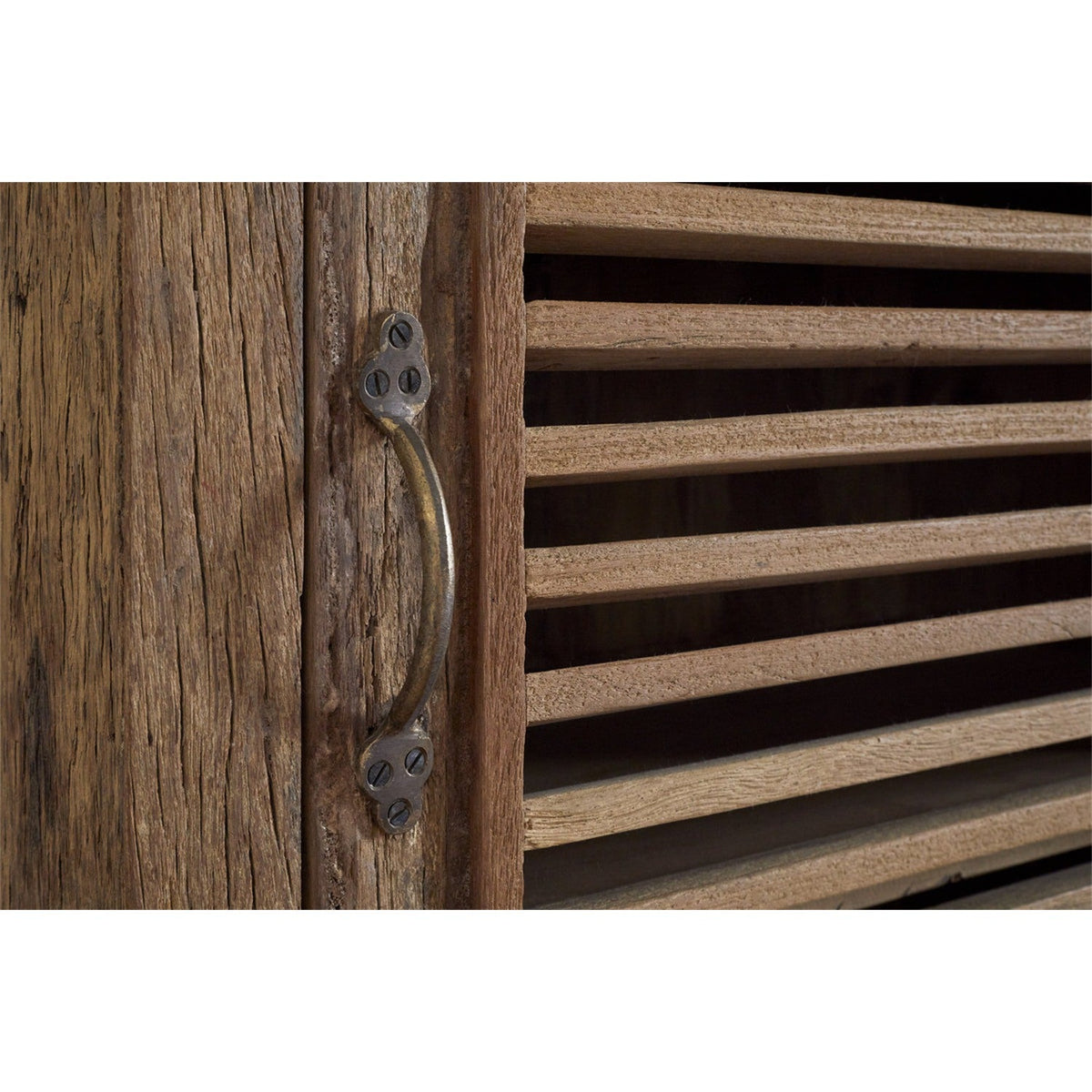 Ibo Reclaimed Wood Slatted Low Cabinet - Natural