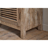 Ibo Tall Reclaimed Wood Slatted Cabinet - Natural