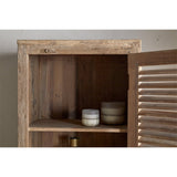 Ibo Tall Reclaimed Wood Slatted Cabinet - Natural