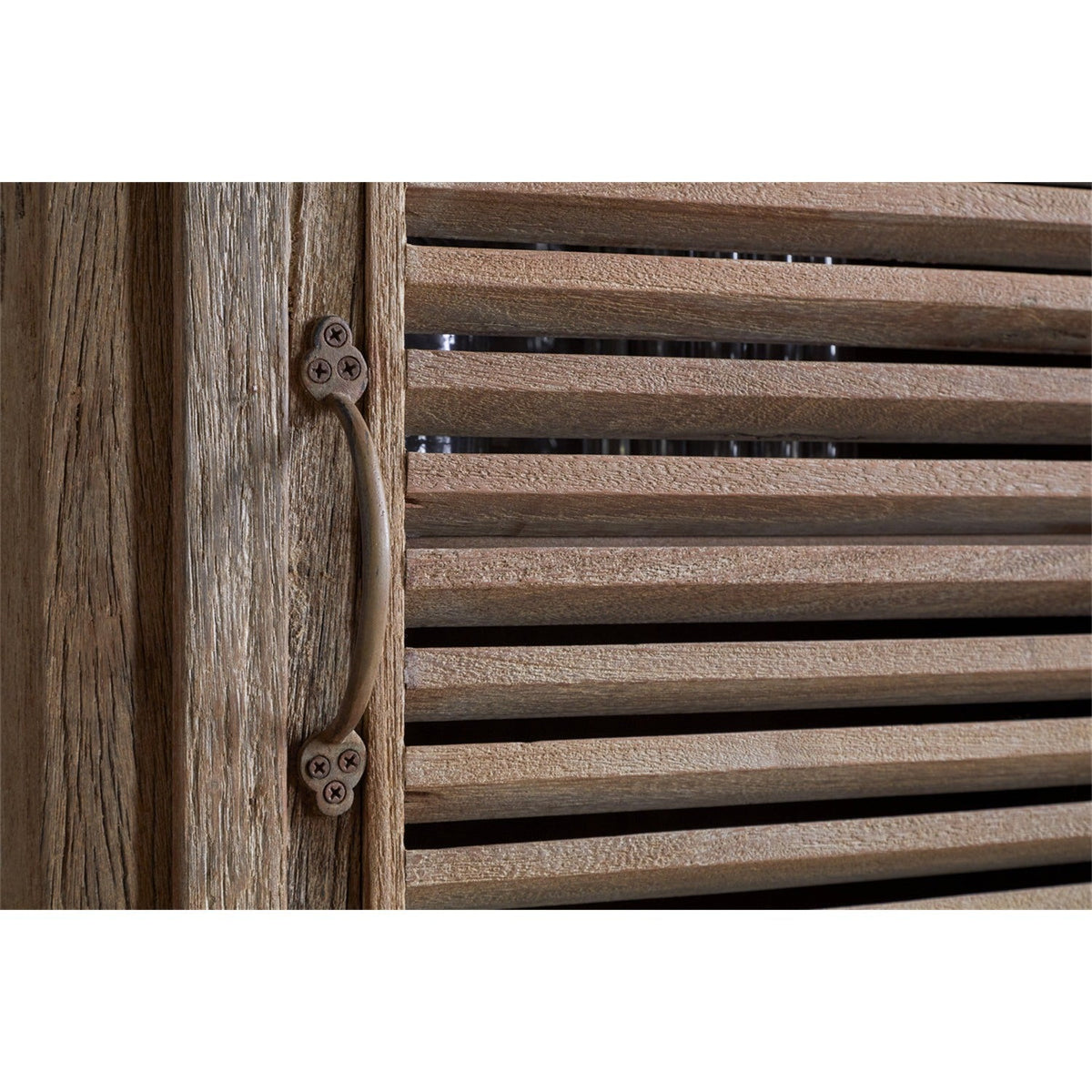 Ibo Tall Reclaimed Wood Slatted Cabinet - Natural