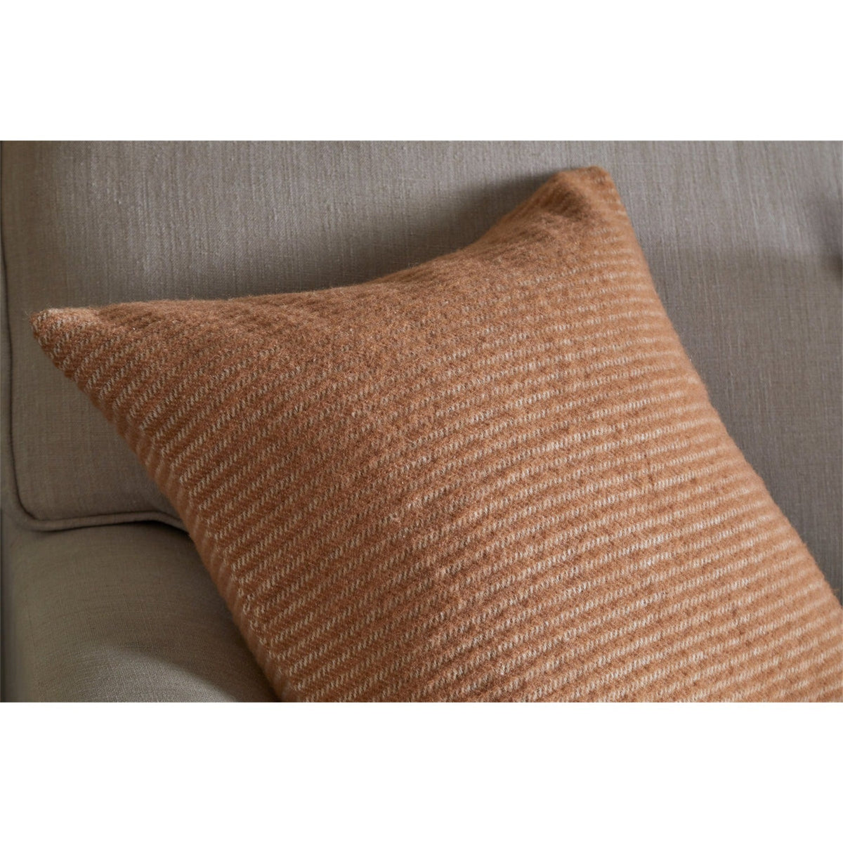 Ilaa 50 x 50cm Striped Wool Cushion Cover - Sand