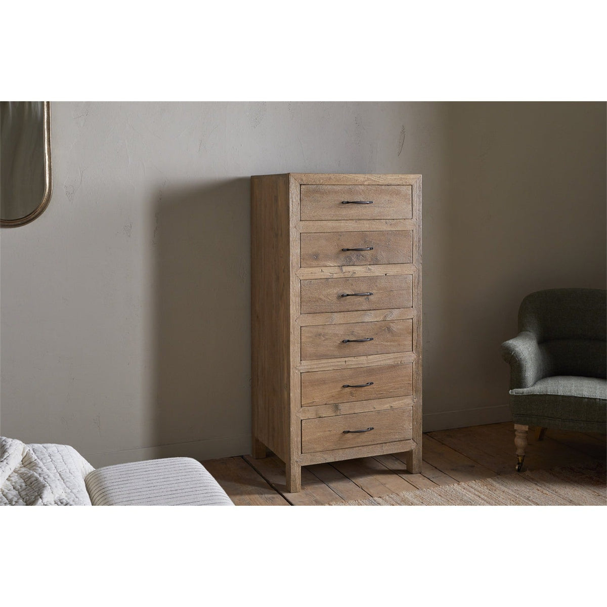 Iya Tallboy Reclaimed Wood Chest of Drawers - Natural