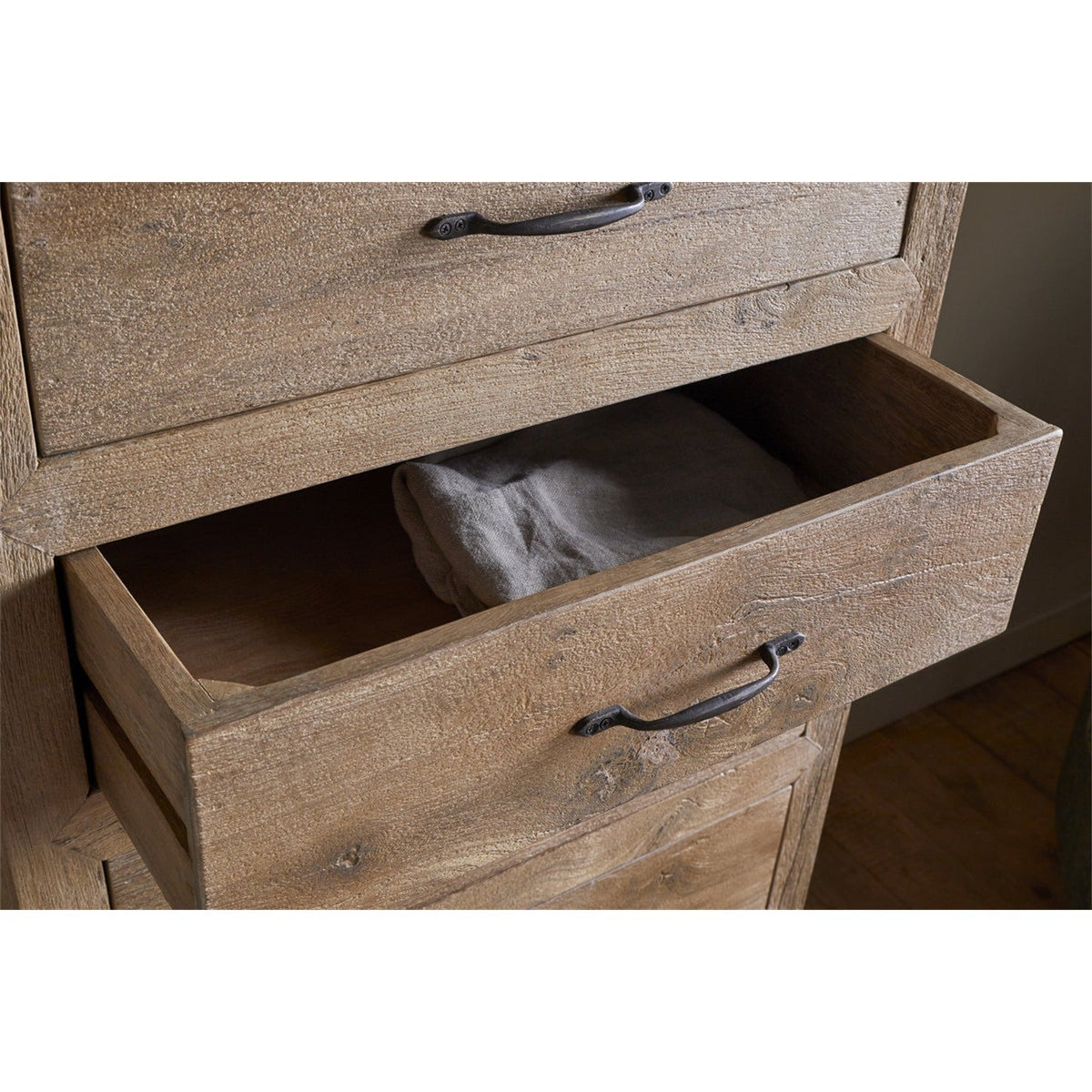 Iya Tallboy Reclaimed Wood Chest of Drawers - Natural