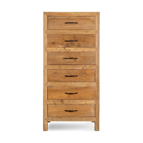 Iya Tallboy Reclaimed Wood Chest of Drawers - Natural