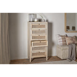 Kanz Mango Wood Tallboy Chest of Drawers - Natural