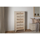 Kanz Mango Wood Tallboy Chest of Drawers - Natural