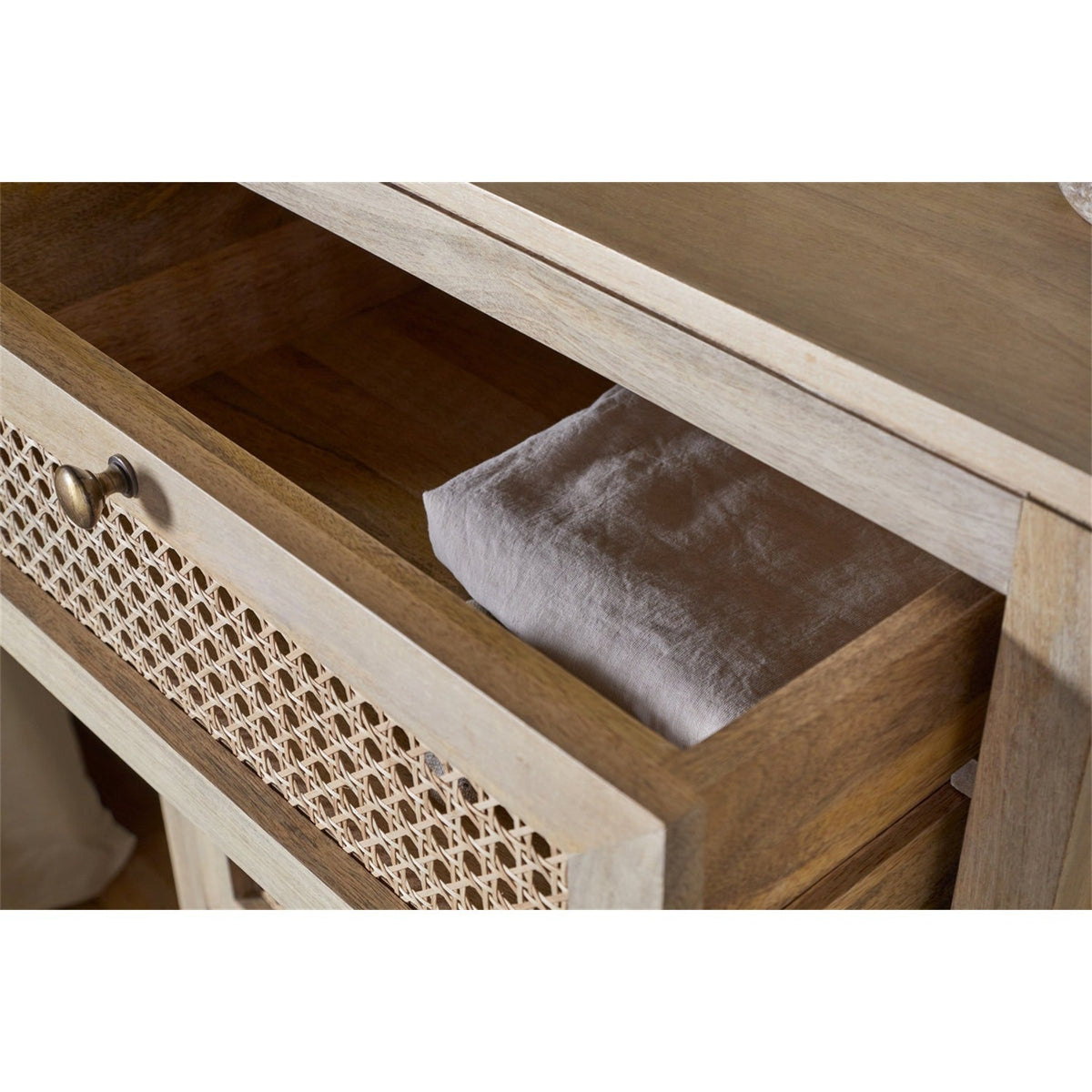 Kanz Mango Wood Tallboy Chest of Drawers - Natural