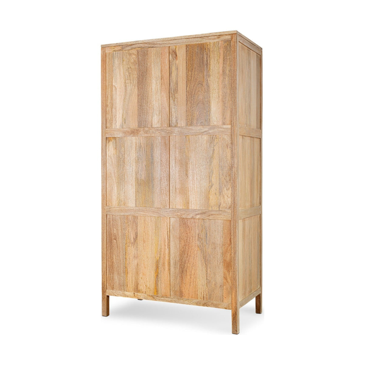 Kanz Mango Wood & Cane 2 Door Wardrobe - Natural