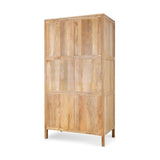 Kanz Mango Wood & Cane 2 Door Wardrobe - Natural