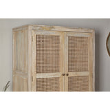 Kanz Mango Wood & Cane 2 Door Wardrobe - Natural