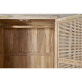 Kanz Mango Wood & Cane 2 Door Wardrobe - Natural