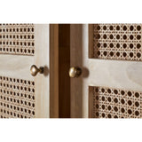 Kanz Mango Wood & Cane 2 Door Wardrobe - Natural